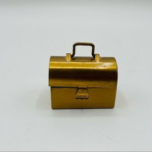 Tiny Gold Metal Lunchbox Trinket Box Charm